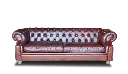 Canapea chesterfield din piele naturala ✔ model Long